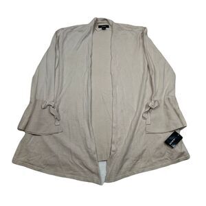 Alfani Tie-Sleeve Cardigan Womens XS Polished Beige